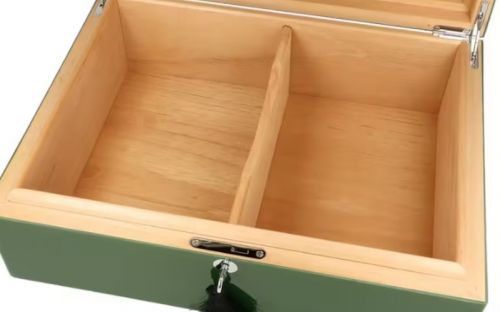Caseti Paris Humidor, spanischer Zeder, für 80 Zigarren - Grün, Hochglanz lackiert