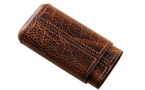 Zigarrenetui 3er Coronita - Angelo, antikbraun (11x6cm)