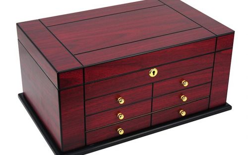 Humidor - Luxury, für 80 Zigarren, spanischer Zeder mit Schublade - Cherry, Achenty!