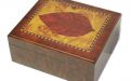Humidor - Braun, Tabakblatt-dekor, spanischer Zeder, für 40 Zigarren