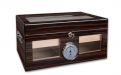 Humidor - Ebenholz-braun, Glasdeckel, spanischer Zeder, für 100 Zigarren
