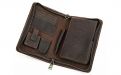 Reisetasche mit Zigarrenetui - echtes Leder, kaffeefarben
