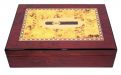 Humidor - braun, spanischer Zeder, für 30 Zigarren, Befeuchter und Hygrometer - braun lackiert, Zigarren-dekor