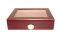 Humidor - Bordeauxrot, Glasdeckel, spanischer Zeder, für 30 Zigarren