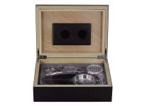 Humidor mit GeschenkSet - schwarz, spanischer Zeder, für 30 Zigarren - Achenty!